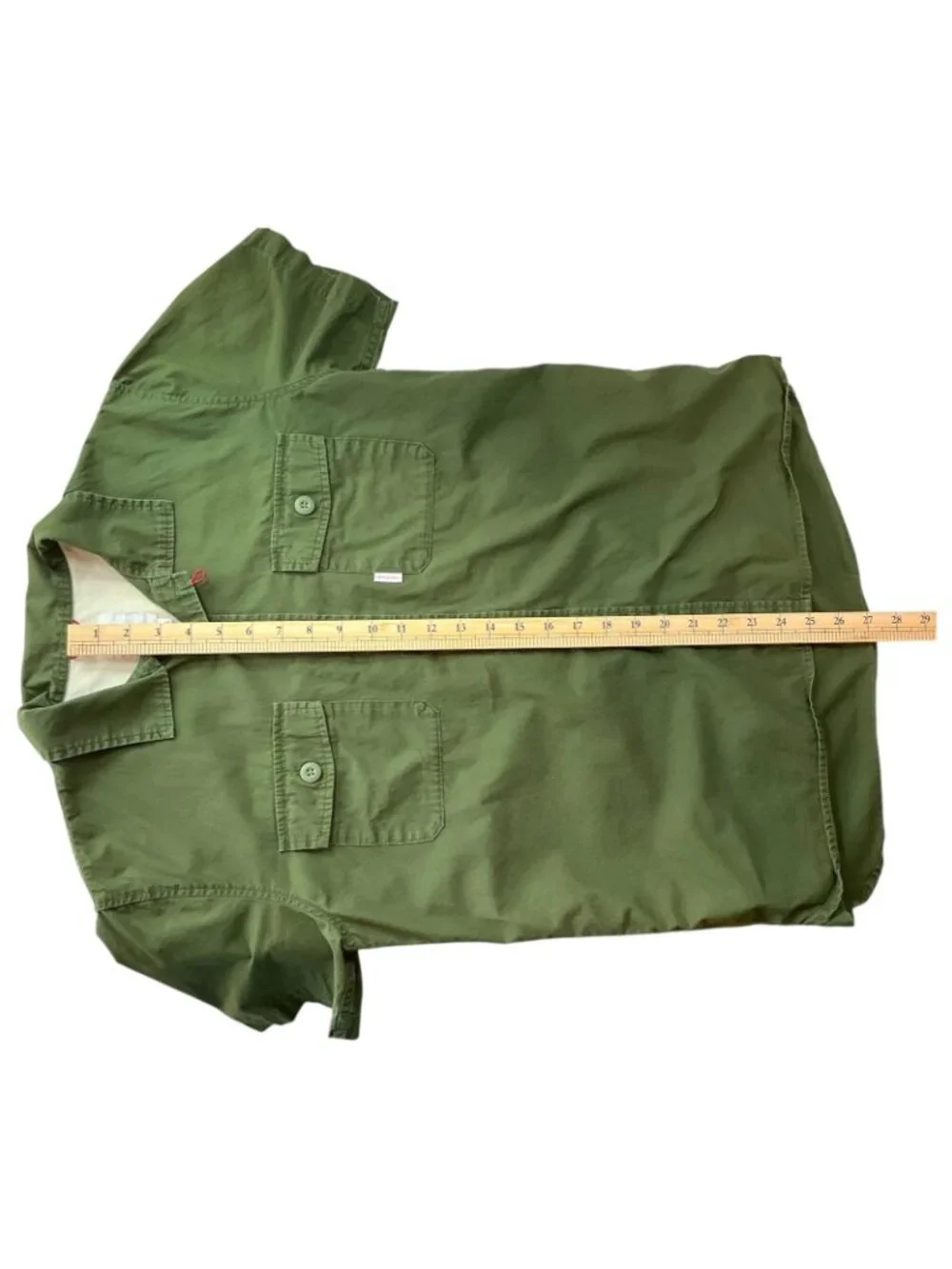 Topo Designs Field Shirt Mens Medium Green Short Sleeve Button Up Cotton Organic